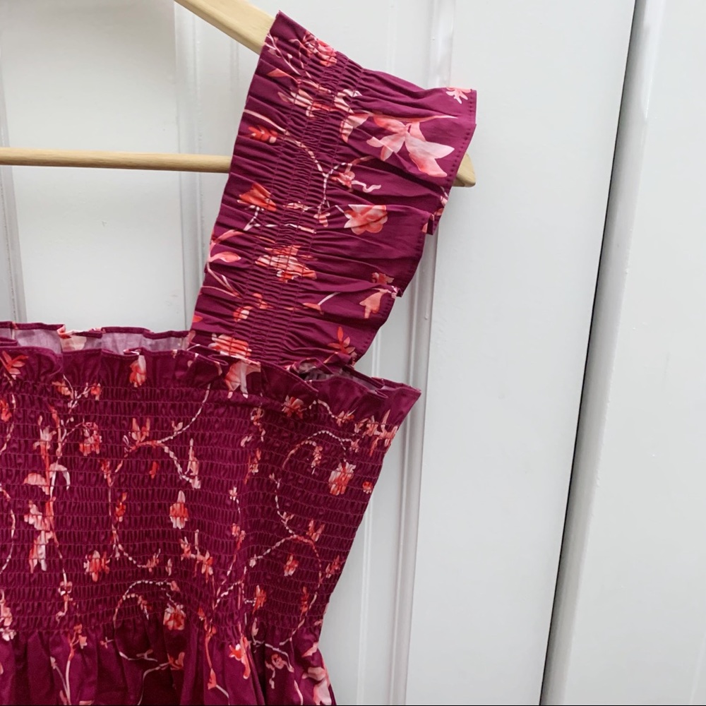 Hill House Home The Ellie Nap Dress in Burgundy Botanical - Picture 7 of 9